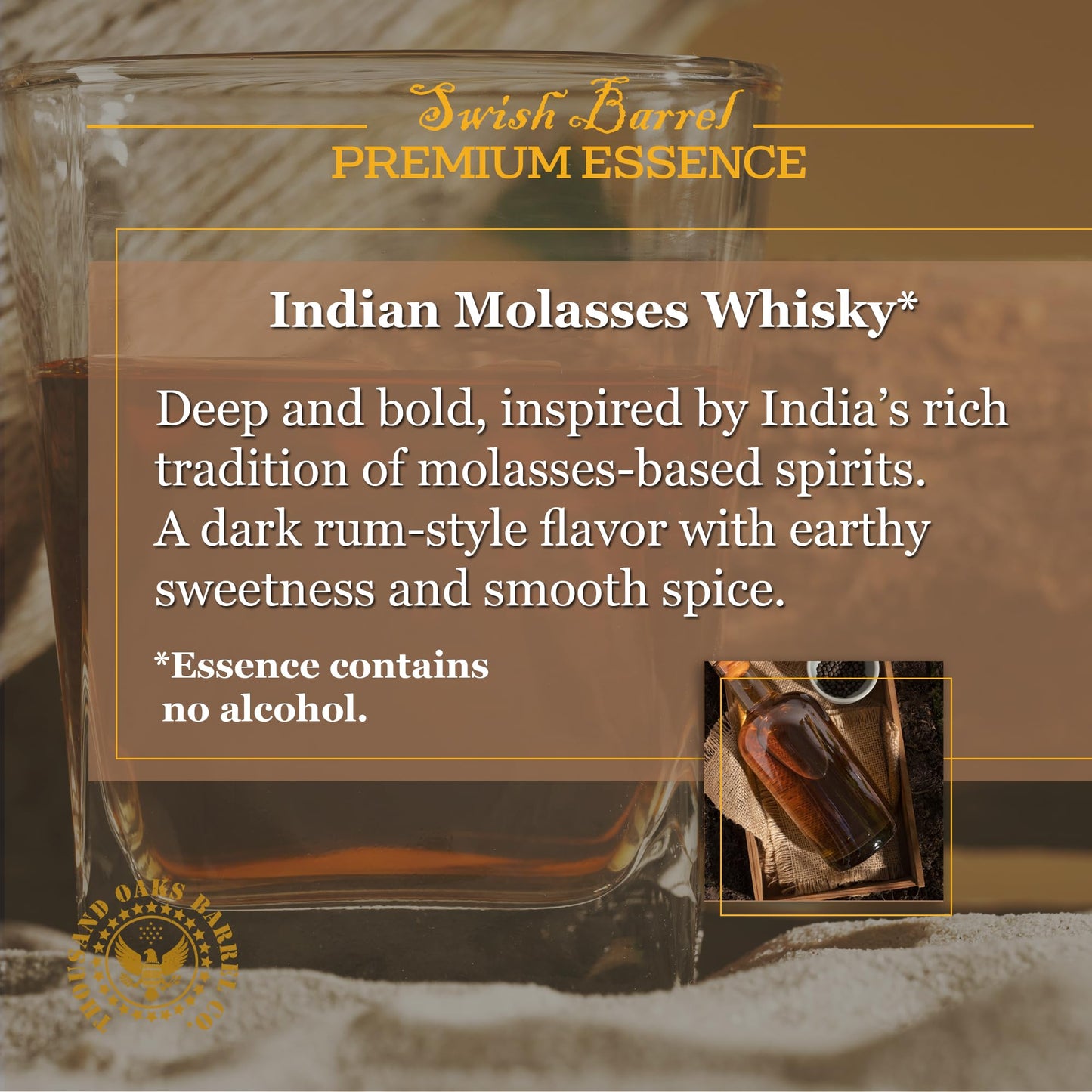 Indian Molasses Rum Flavoring Essence (5 Pack) Liquor Flavor Refill Packets for Bootleg Kits & Barrel Aging, Swish Barrel Extract for Cocktails