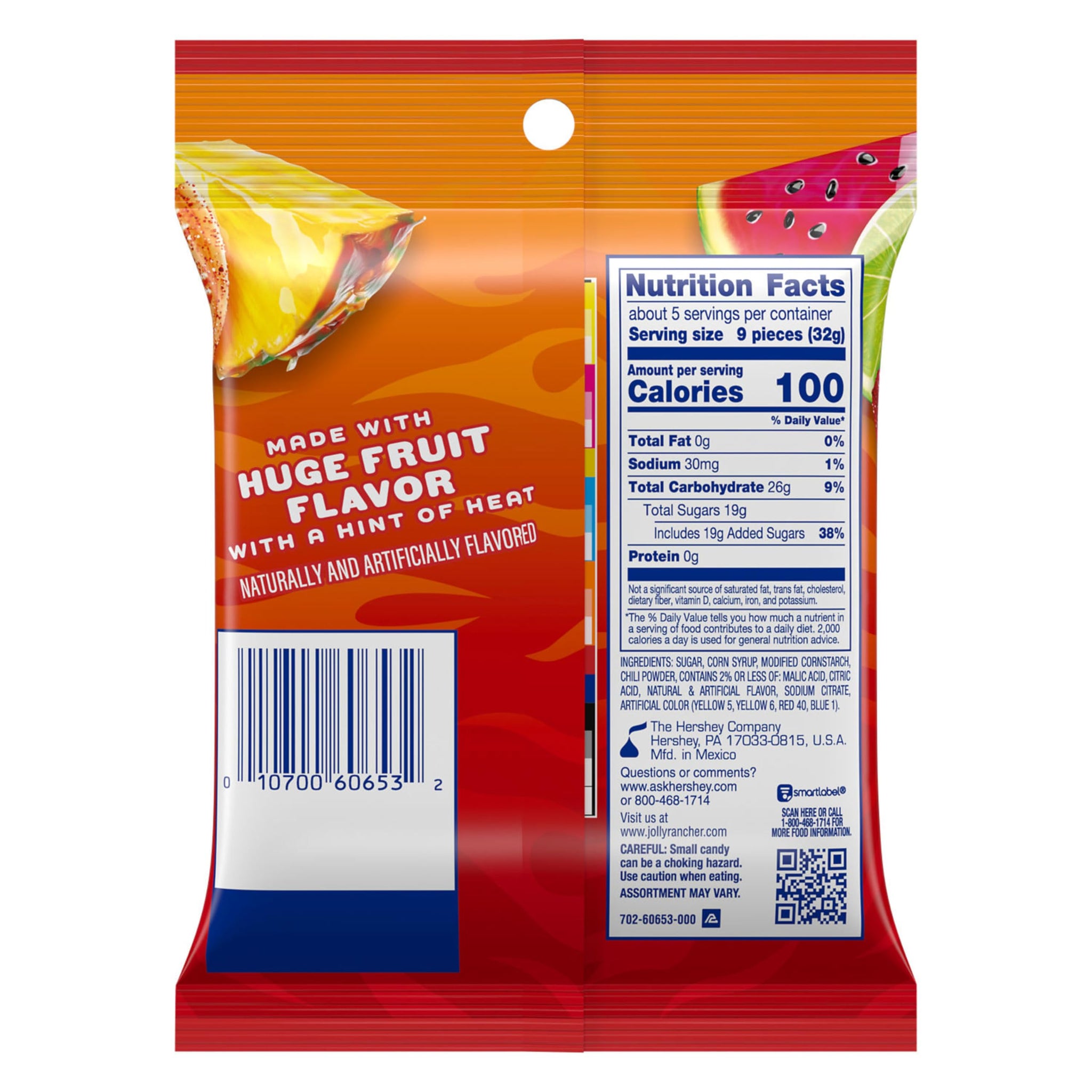 JOLLY RANCHER Heat Wave Gummies Spicy n Sweet Assorted Fruit Flavored Candy Bag, 6 oz
