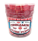 Hard Candy Cube Lollipop Suckers: Individually Wrapped Flavored Sucker Pack by Espeez - Old Fashioned Square Party Pops in Bulk - Cinnamon, 100 Count