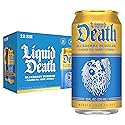 Liquid Death Iced Tea - Blueberry Buzzsaw (Blueberry-Flavored Black Tea), Less Sugar*, Boost of Caffeine, B Vitamins, No Artificial Sweeteners, 12 Fl