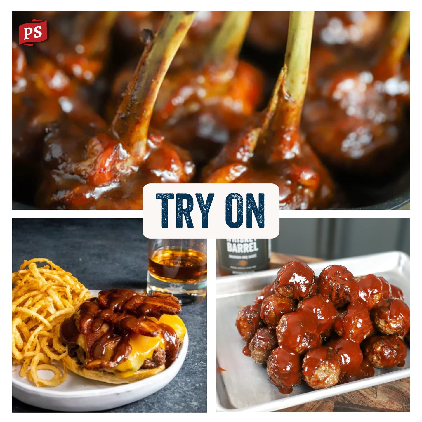 PS Seasoning Whiskey Barrel Bourbon BBQ Sauce - All-Purpose Marinade, Glaze, Baste, and Dip - Sweet and Smoky Sauce, Great for Baby Back Ribs