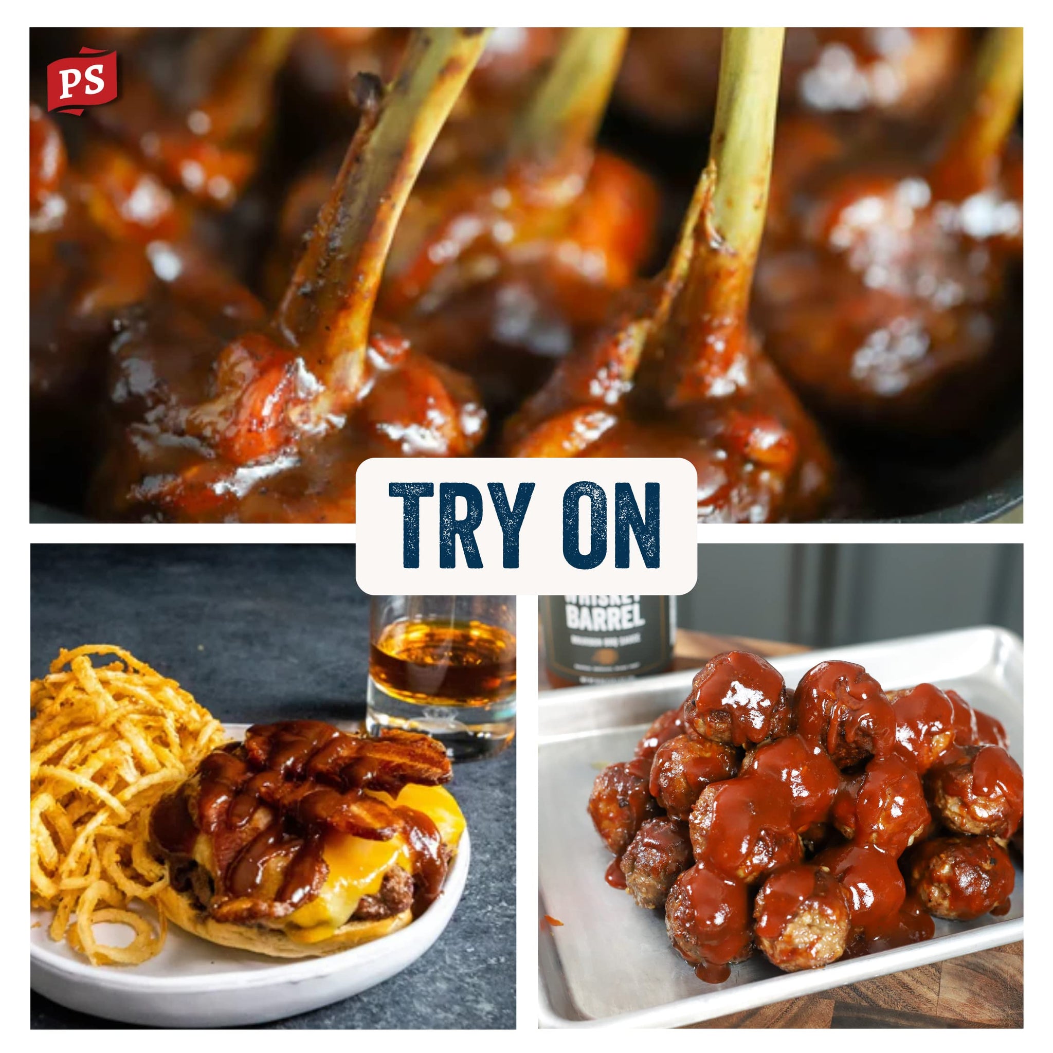 PS Seasoning Whiskey Barrel Bourbon BBQ Sauce - All-Purpose Marinade, Glaze, Baste, and Dip - Sweet and Smoky Sauce, Great for Baby Back Ribs