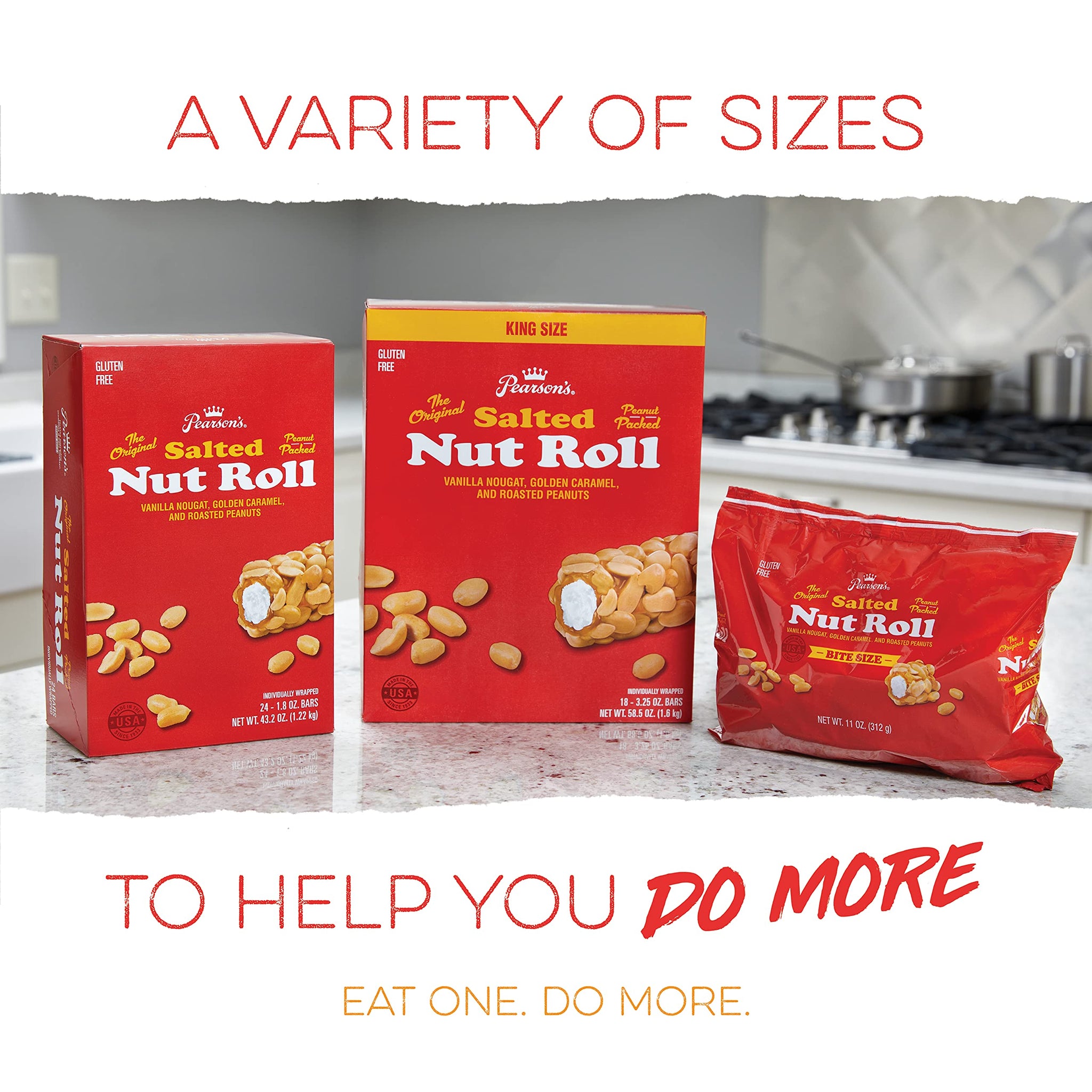 Pearson's Original Salted Nut Roll | Peanut, Caramel, Nougat Candy | 24 Full- Size Candy Bars |Bulk, Individually Wrapped