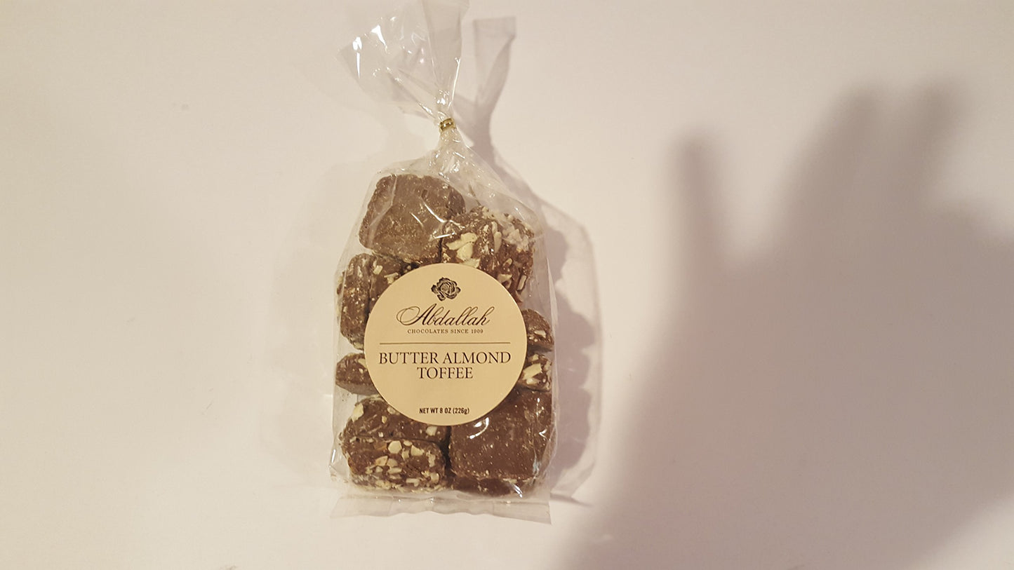 Abdallah Chocolates Milk Chocolate Butter Almond Toffee Two Pack (Packed as two 7 oz. Bags)