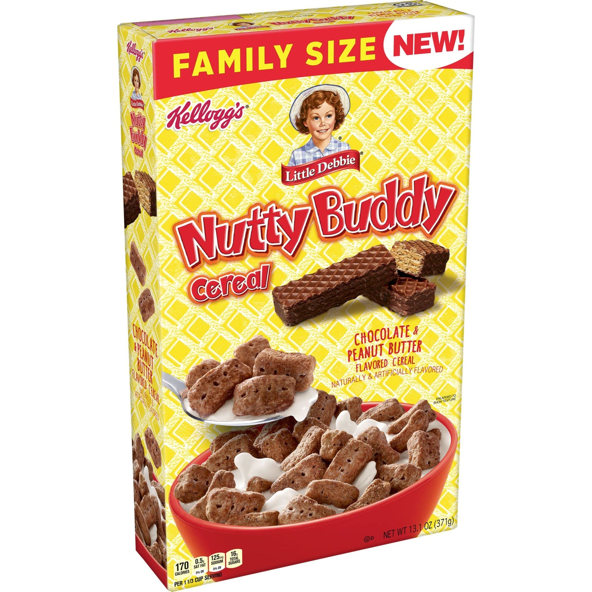 Little Debbie Breakfast Cereal, 8 Vitamins and Minerals, Kids Snacks, Family Size, Nutty Buddy, 13.1oz Box (1 Box)