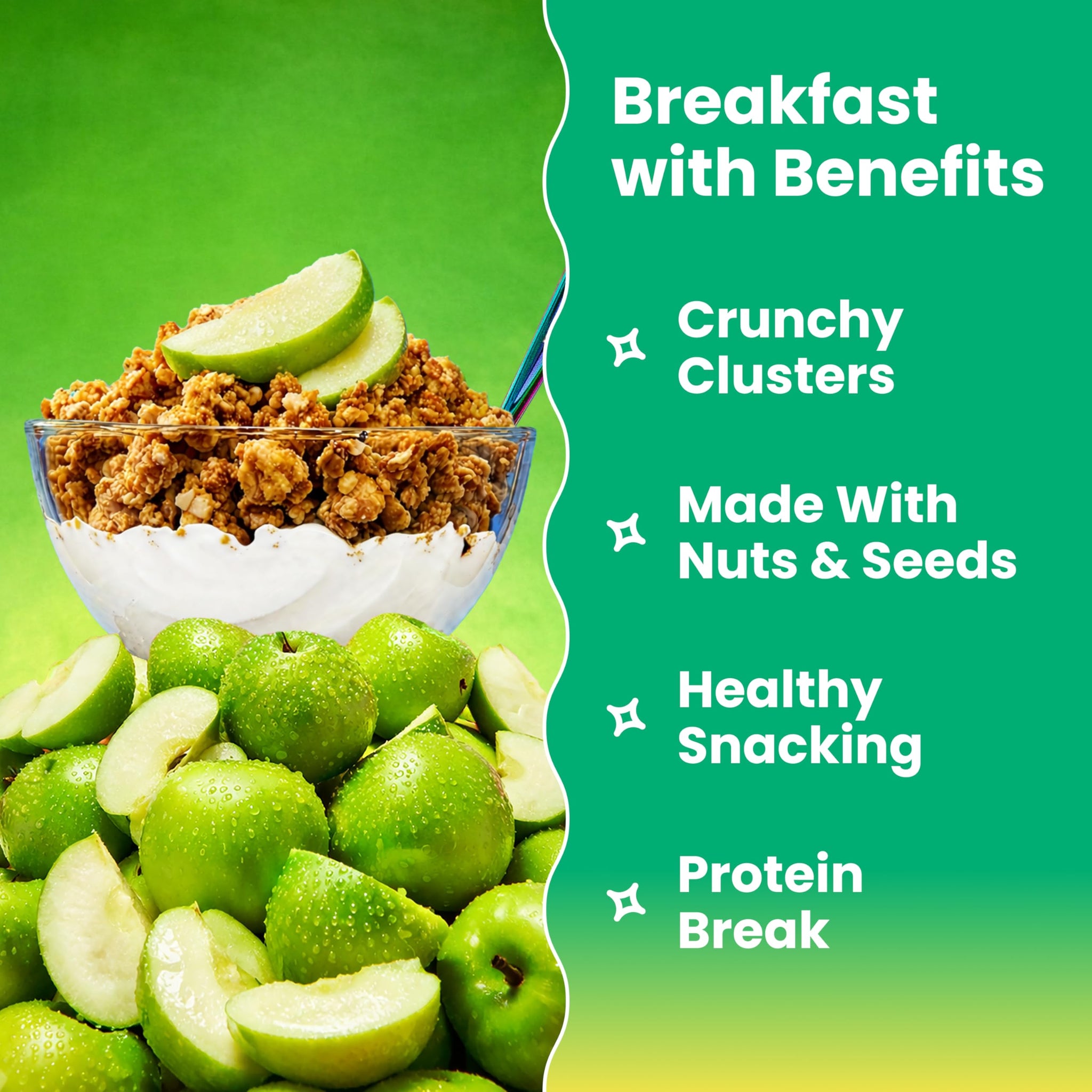 Magic Spoon High Protein Granola Low Sugar - 3 Pack, Apple Cinnamon - Low Carb Sugar Free Protein Snacks & Breakfast Food - Grain & Gluten Free