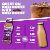 Quest Nutrition Iced Coffee, Mocha Latte, 1g of Sugar, 10g of Protein, 90 calories, 200mg of caffeine, 4 Count