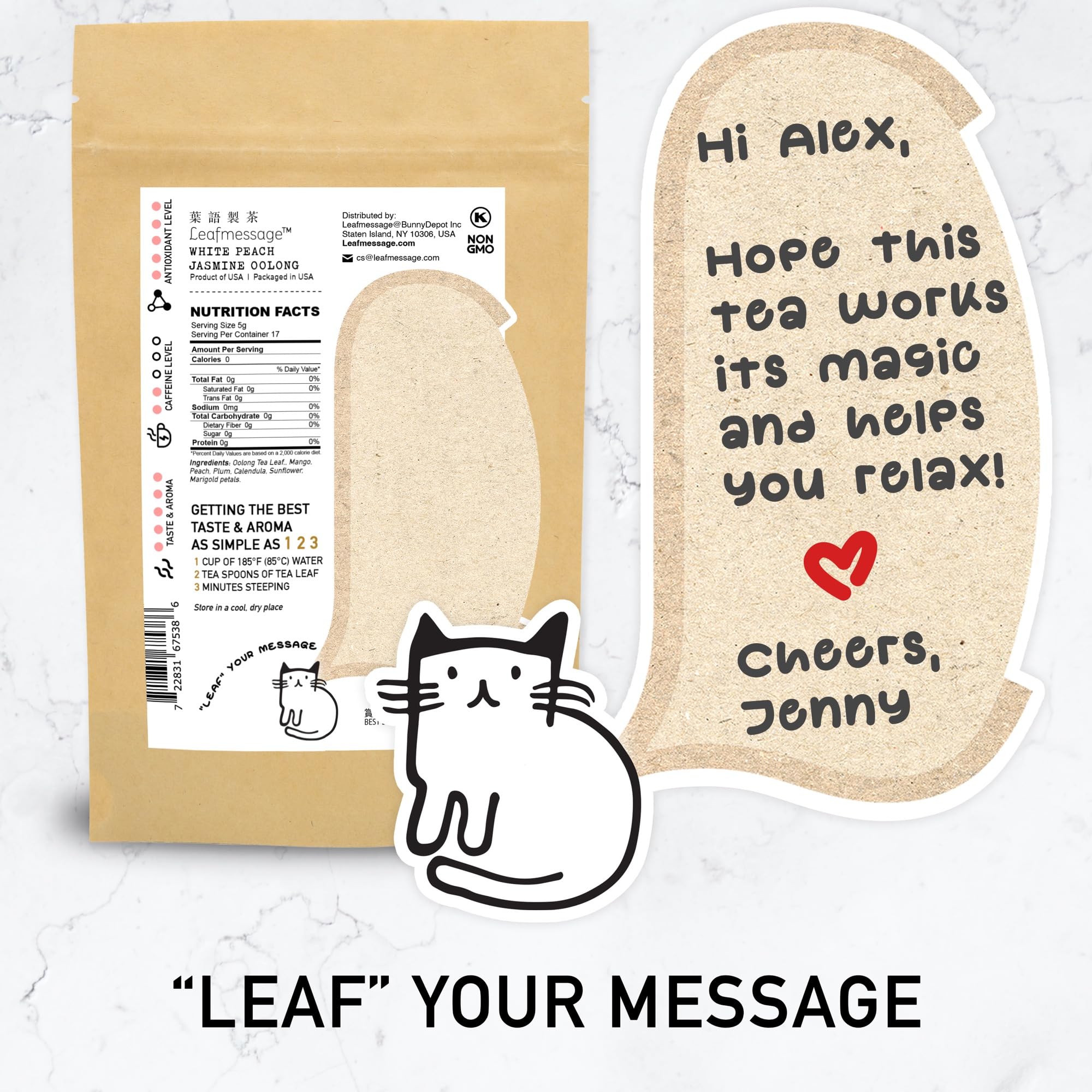 Meriflower by Leafmessage Floral Tea - White Peach Jasmine Oolong ?????? (85g/3oz)