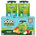 GoGo squeeZ Applesauce and Fruit Puree Variety Pack, Apple & Gimme Five!, 3.2 oz (Pack of 12), Unsweetened Fruit Snacks for Kids, Gluten Free, Nut