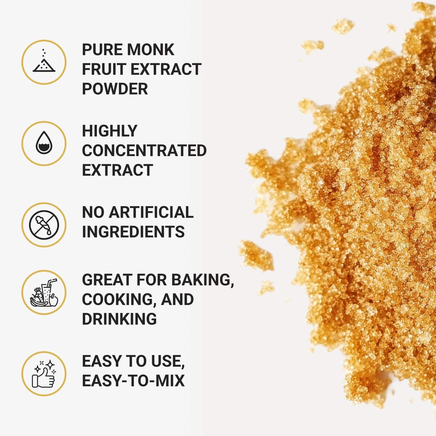 Pure Monk Fruit Sweetener No Erythritol - 100% Pure Monk Fruit Extract Powder, Zero Calorie Sugar Substitute, Keto Friendly, 5oz (450+ Servings)