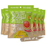 Woodridge Snacks | Vacuum Fried Brussels Sprouts | Thai Chili Sauce Flavor | 6 Pack | 0.35 OZ (10g) Single-Serve Bags