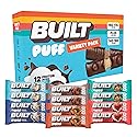 BUILT Bar Puff Protein Bars - Variety Pack - 15-17g Protein Snack Bars with Collagen - Calorie Conscious & Gluten Free - 12 Count, Variety May Vary
