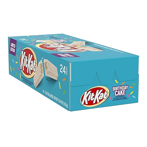 Kit Kat Crisp Wafers in Birthday Cake Flavored White Creme with Sprinkles, 1.5 Ounce (Pack of 24)