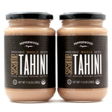 Organic Whole Sesame Tahini Paste - Unhulled & Stone-Ground - Silky Smooth Texture in Hummus, Dips, Dressings - Unsalted, Nut-Free, Kosher, Paleo