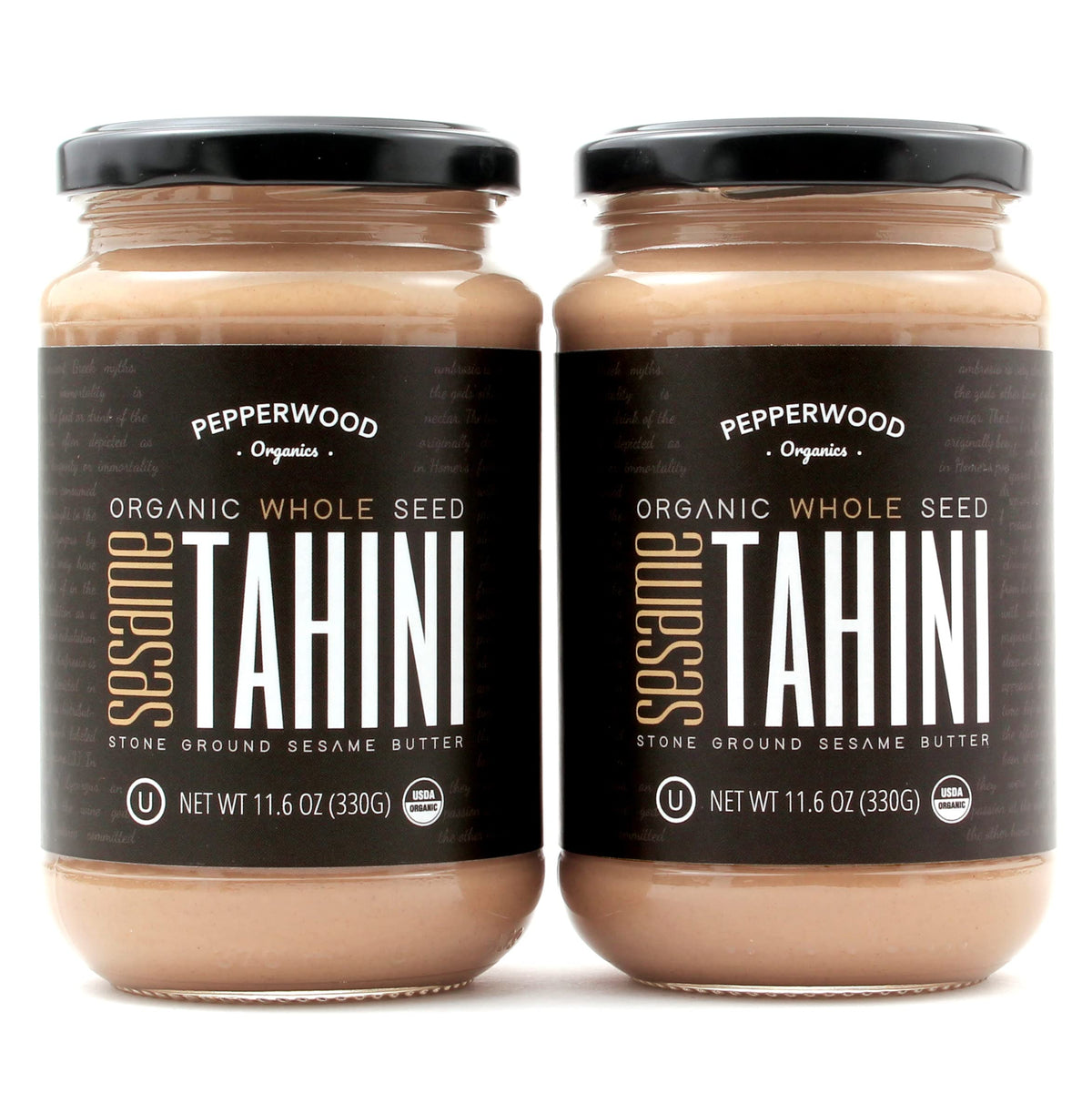 Organic Whole Sesame Tahini Paste - Unhulled & Stone-Ground - Silky Smooth Texture in Hummus, Dips, Dressings - Unsalted, Nut-Free, Kosher, Paleo