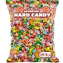 Lalees Hard Candy Mix - 3 LB - Approx. 220 Pieces - Assorted Classic Desk Hard Candy - Large Bag for Office - Individually Wrapped - Mint, Starlight
