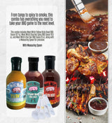 Meat Mitch Yellow Brick Road 19.7 oz + Stay Hot Spicy 19.6 oz + Char Bar BBQ Sauce 19 ounce Bundle with Measuring Spoon - 3 Flavor Variety: Sweet