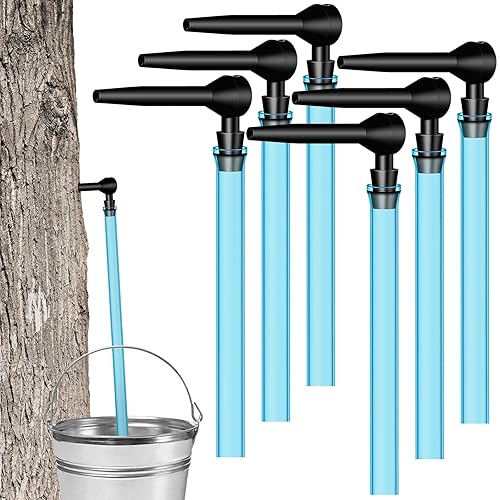 6 Set Maple Syrup Tapping Kit Tree Taps with 2ft Tubing Syrup Sugaring Starter Taps for Pure Maple & Birch Syrup Collection