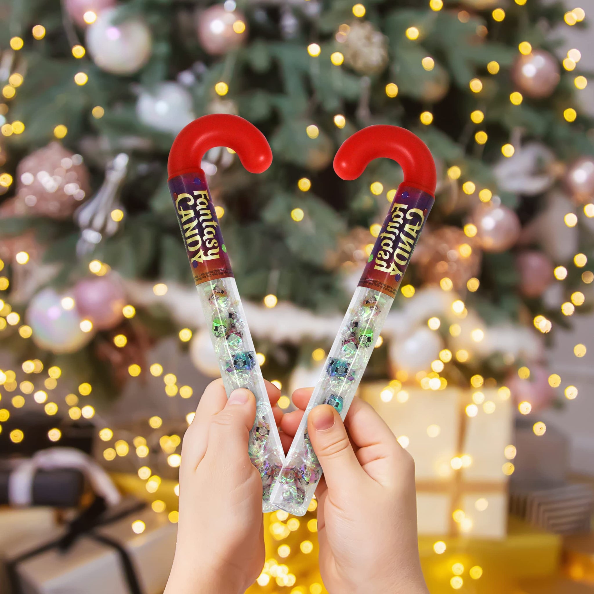 Christmas Candy Cane Filled with Candies, 12 Pack Large Candy Cane Filled With Assorted Mini Candies, Great for Christmas Goody Bag Filler, Stocking