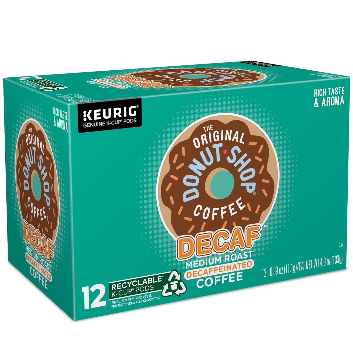 The Original Donut Shop Keurig Single-Serve K-Cup Pods, Decaf Keurig Single-Serve K-Cup Pods, Medium Roast Coffee, 12 Count