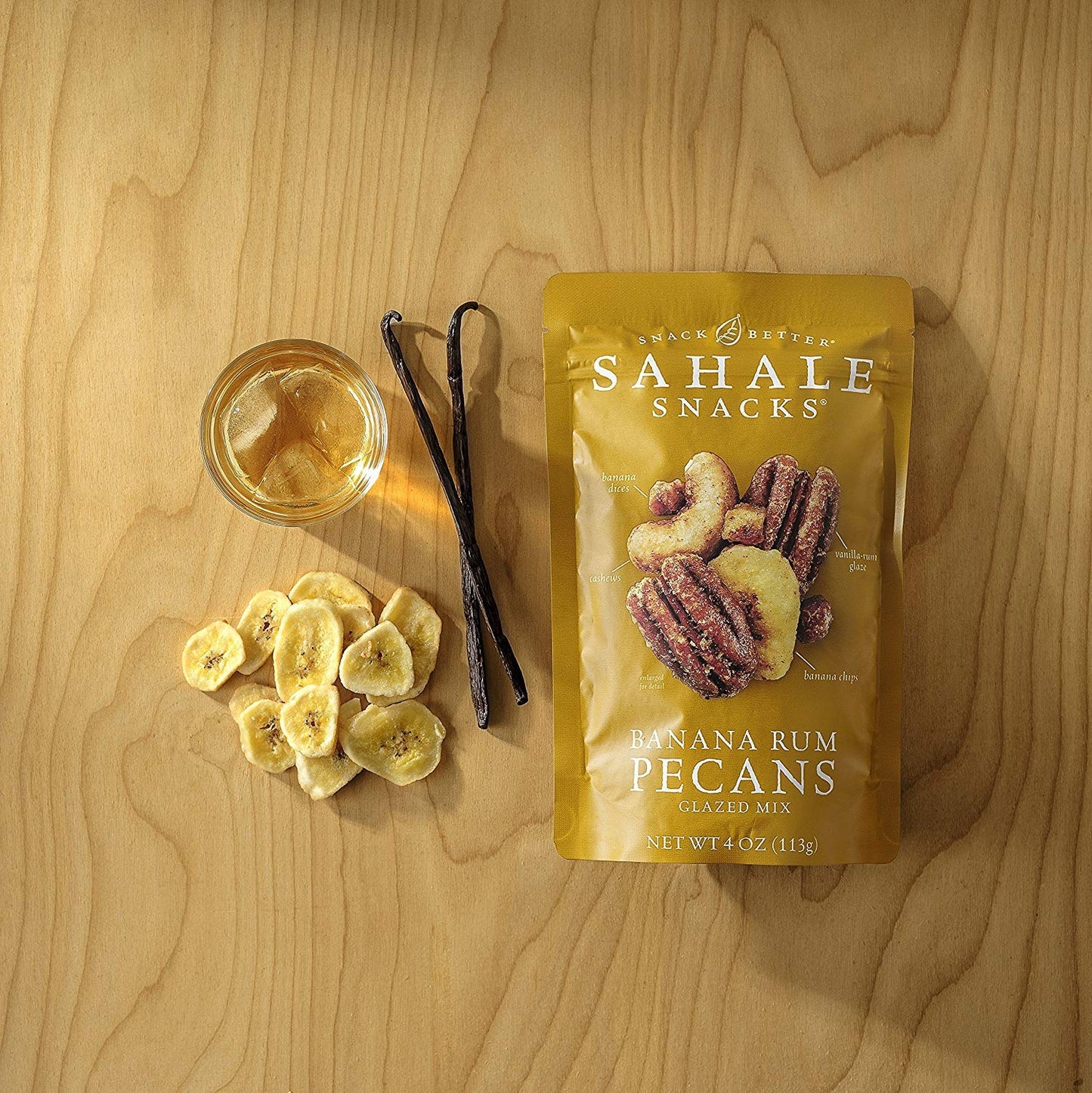 Sahale Snacks Gluten-free Snack Banana Rum Pecans Glazed Mix, 4 Oz