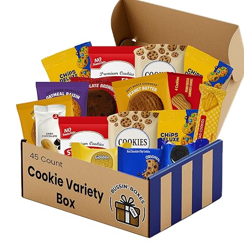 Cookie Variety Pack - Individually Wrapped Bulk Cookies Snack Box - 45 Count Sweet Snack Assortment for Office, School, Travel, and Gifting Assembled