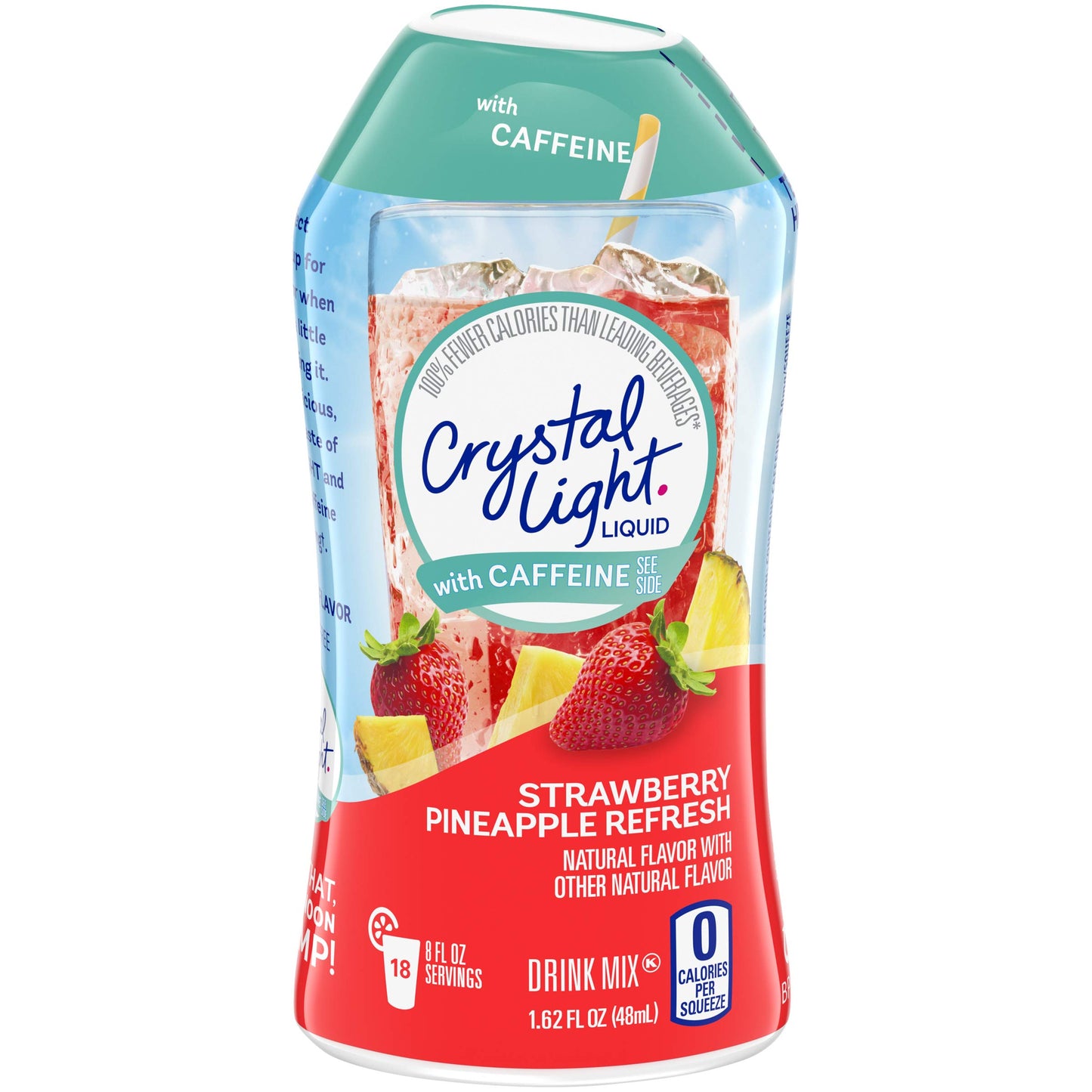 Crystal Light Strawberry Pineapple Liquid Energy Drink Mix with Caffeine, Sugar Free Water Enhancer, Naturally Flavored Beverage Mix, 1.62 Fluid Ounce