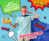 Superhero Cookies 24 Pack | Bulk Party Favors Birthday Party | Individually Wrapped | Pow Boom Bang Wow Treats Snacks