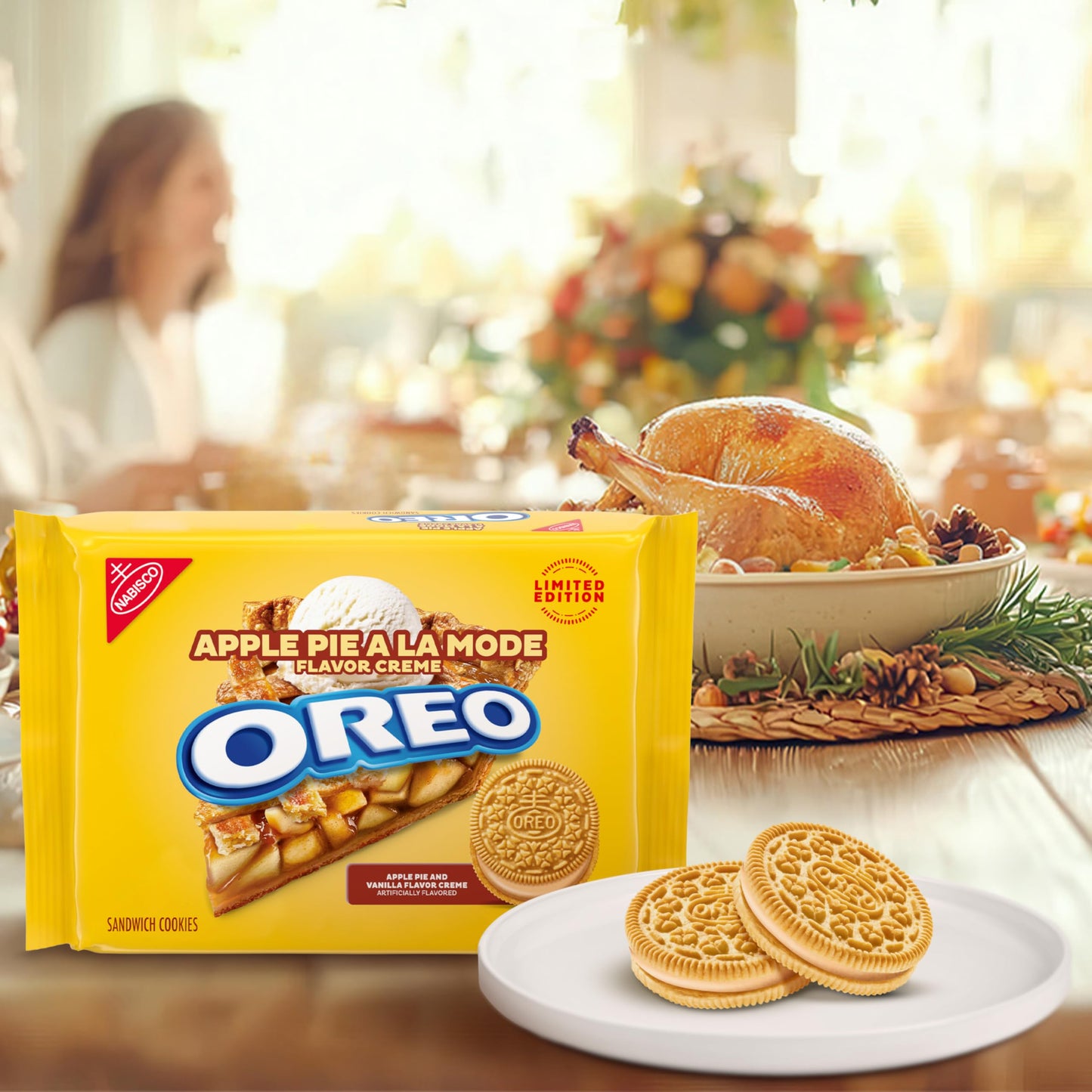 OREO Apple Pie a la Mode Sandwich Cookies, Limited Edition, 10.68 oz
