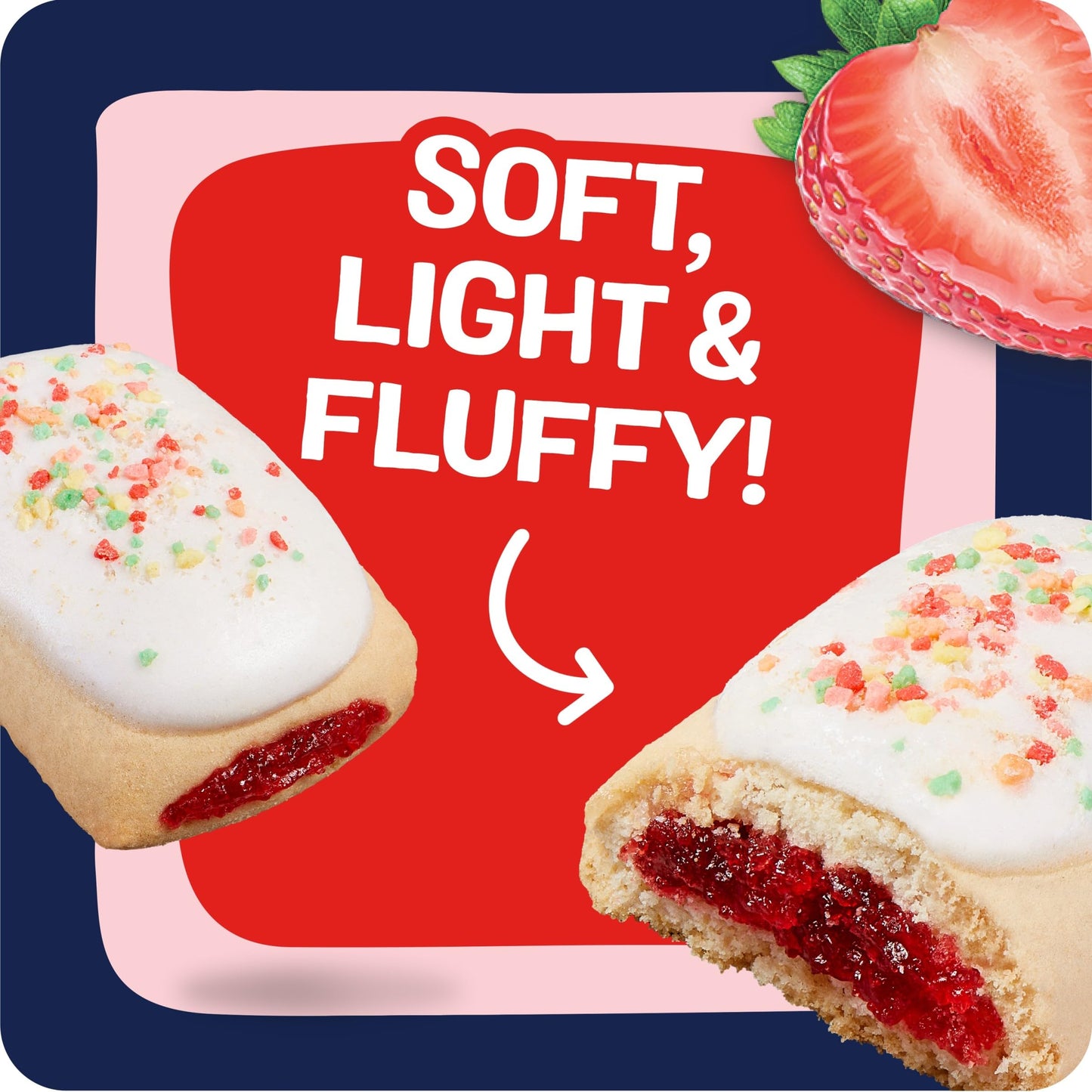 Pop-Tarts Baked Pastry Bites, Kids Snacks, School Lunch, Frosted Strawberry, 7oz Box (5 Pouches)