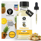 Dolce Flav Pineapple Extract - 2 Ounce Oil-Soluble Kosher, Sugar-Free, Concentrated Tropical Flavor for Candy, Chocolates & Desserts, Includes