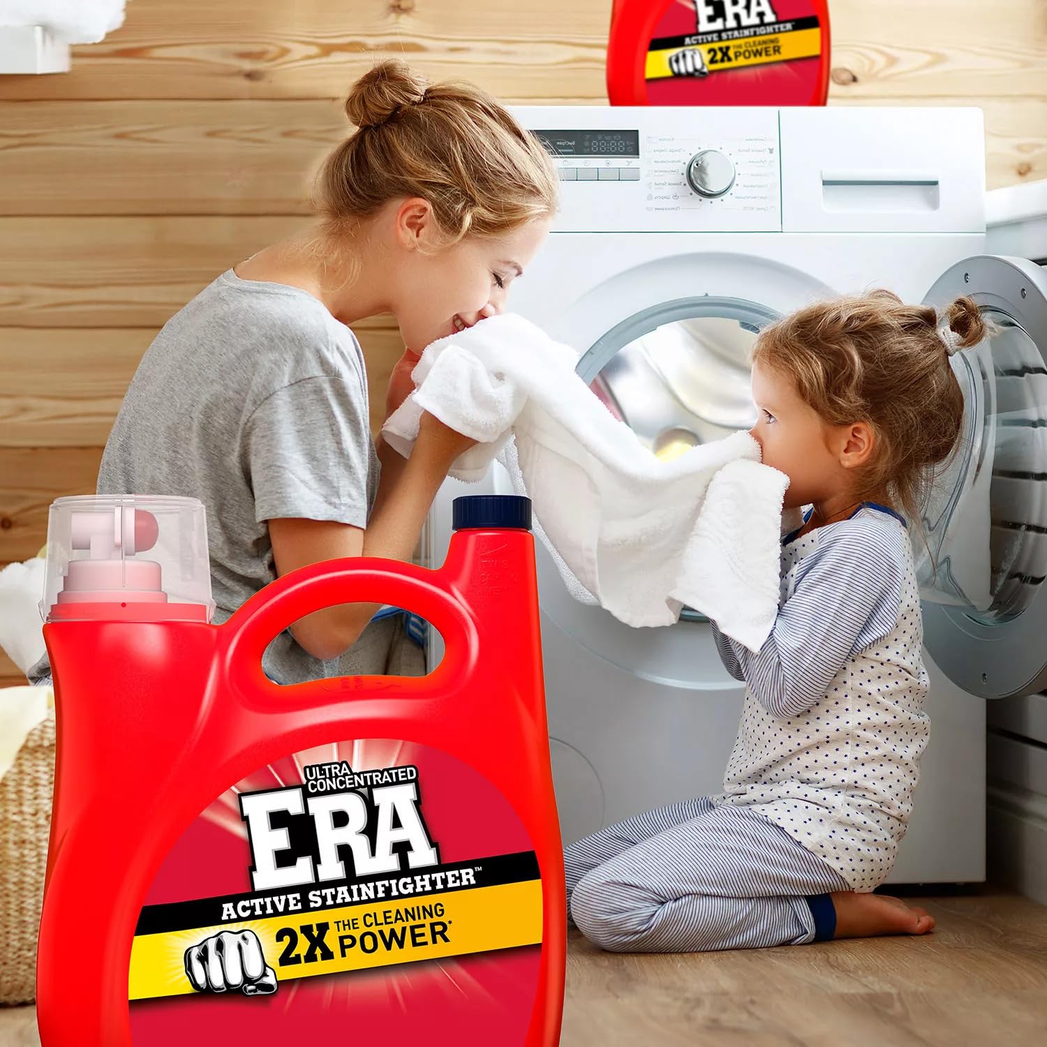 Era Oxibooster Liquid Laundry Detergent, 154 fl oz, 87 Loads Powerful Laundry Detergent for Stain Removal, Tough on Stains, Era Active Spot Fighter