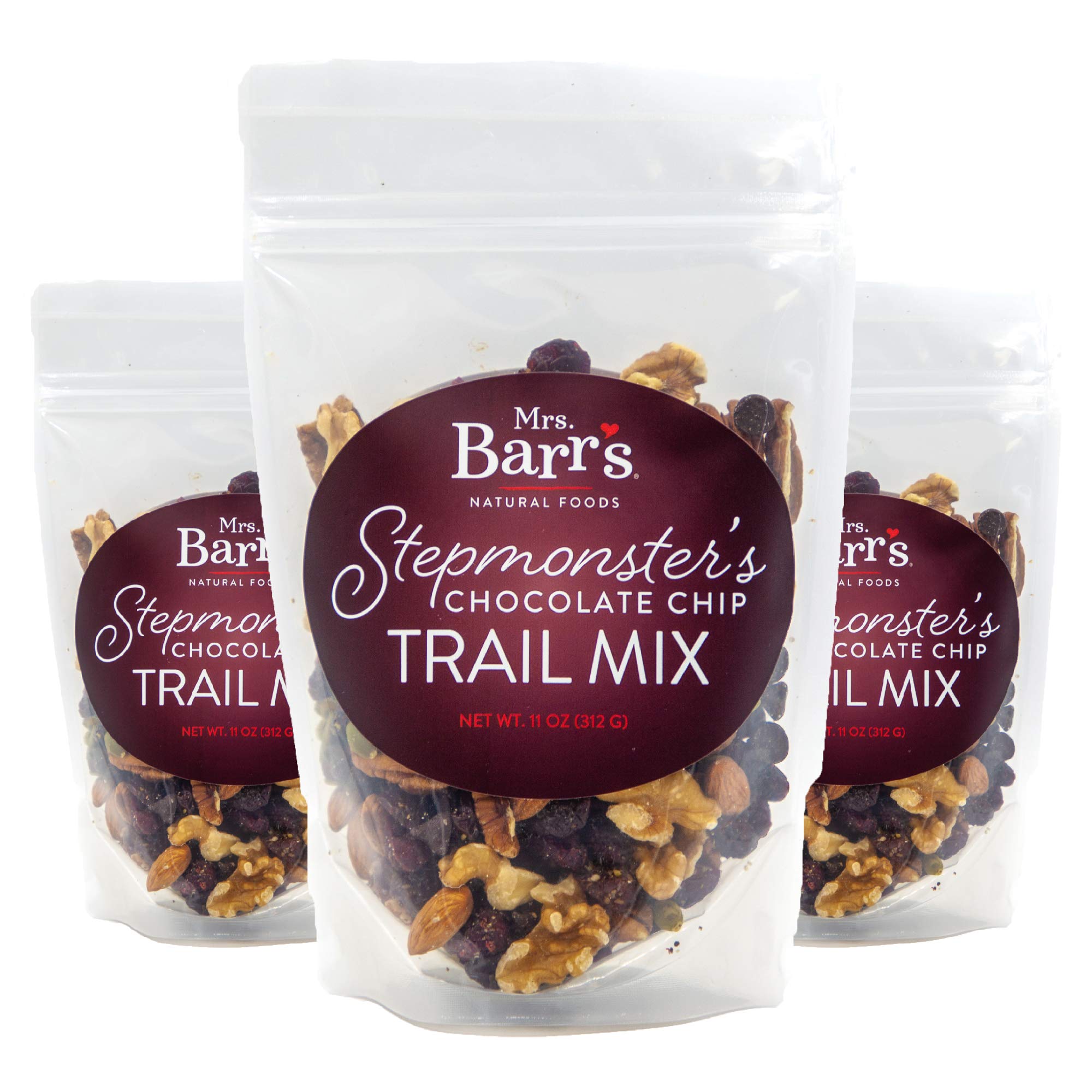 Mrs. Barr’s Natural Foods Trail Mix | Chocolate Chip | Superfood | Real Food Ingredients | Plant-Based Protein Snack | Camping, Hiking & Backpacking