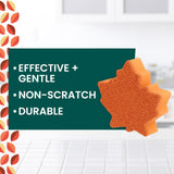 Scotch-Brite Leafy Clean Scrub Sponge, Two-Sided Kitchen Sponges for Cleaning Effectively, Leaf Shaped Dish Sponges with 100% Recycled Scrubbing