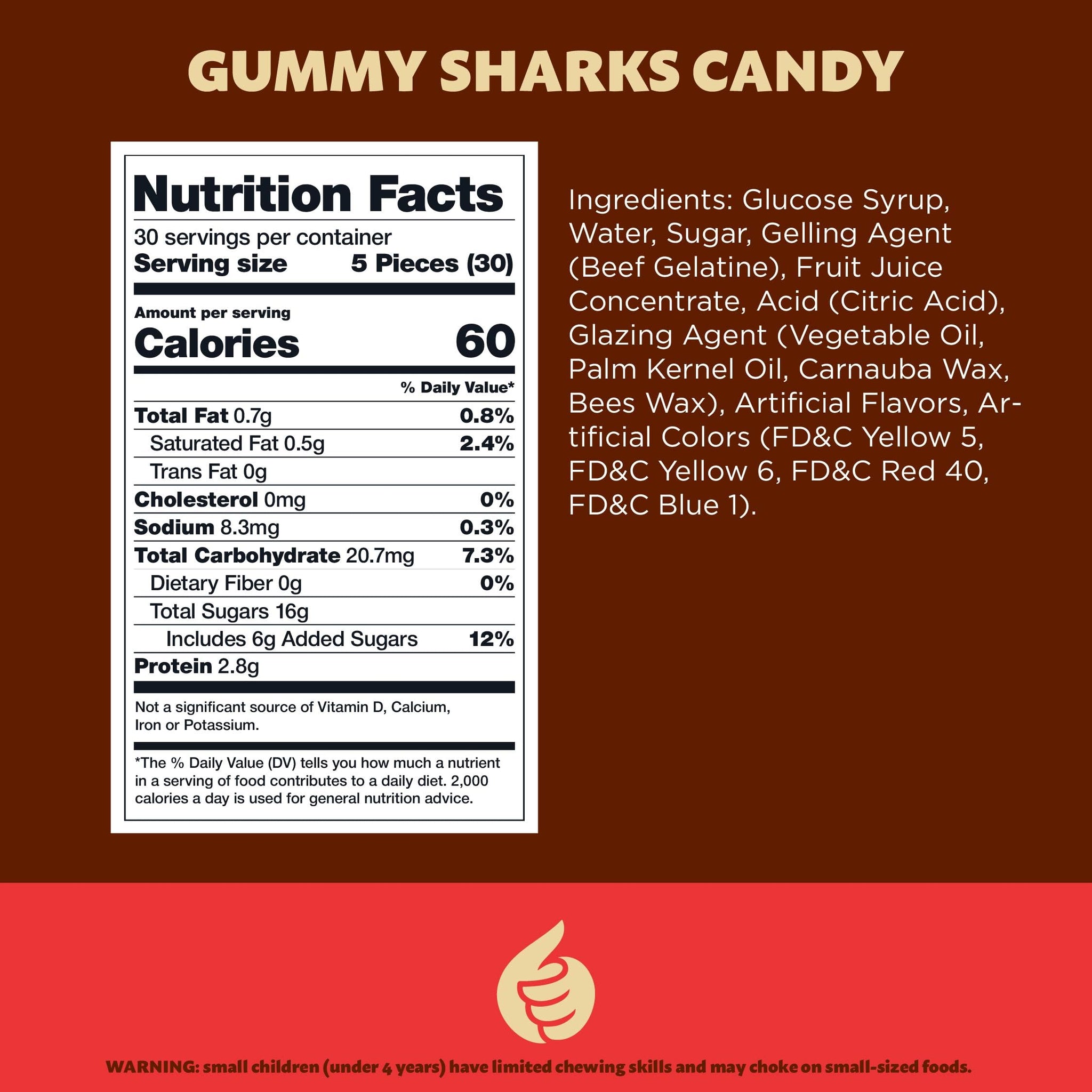 Gummy Sharks Candy | 2-Pound Bag | Assorted Flavors - Cherry, Lime, Blue Raspberry, Lemon