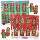 Mini Chocolatey Christmas Trees and Reindeers, Individually Wrapped Candy Gift Boxes, Perfect Stocking Stuffer Treats, 8 Pieces Inside Each (Set of 2)