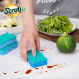 SCRUBIT Multi-Use Scrub Sponge - Non-Scratch Kitchen Sponges for Dishes, Pots & Pans - Heavy Duty & Odor-Free Rippled Scrubbing Pad, Designed