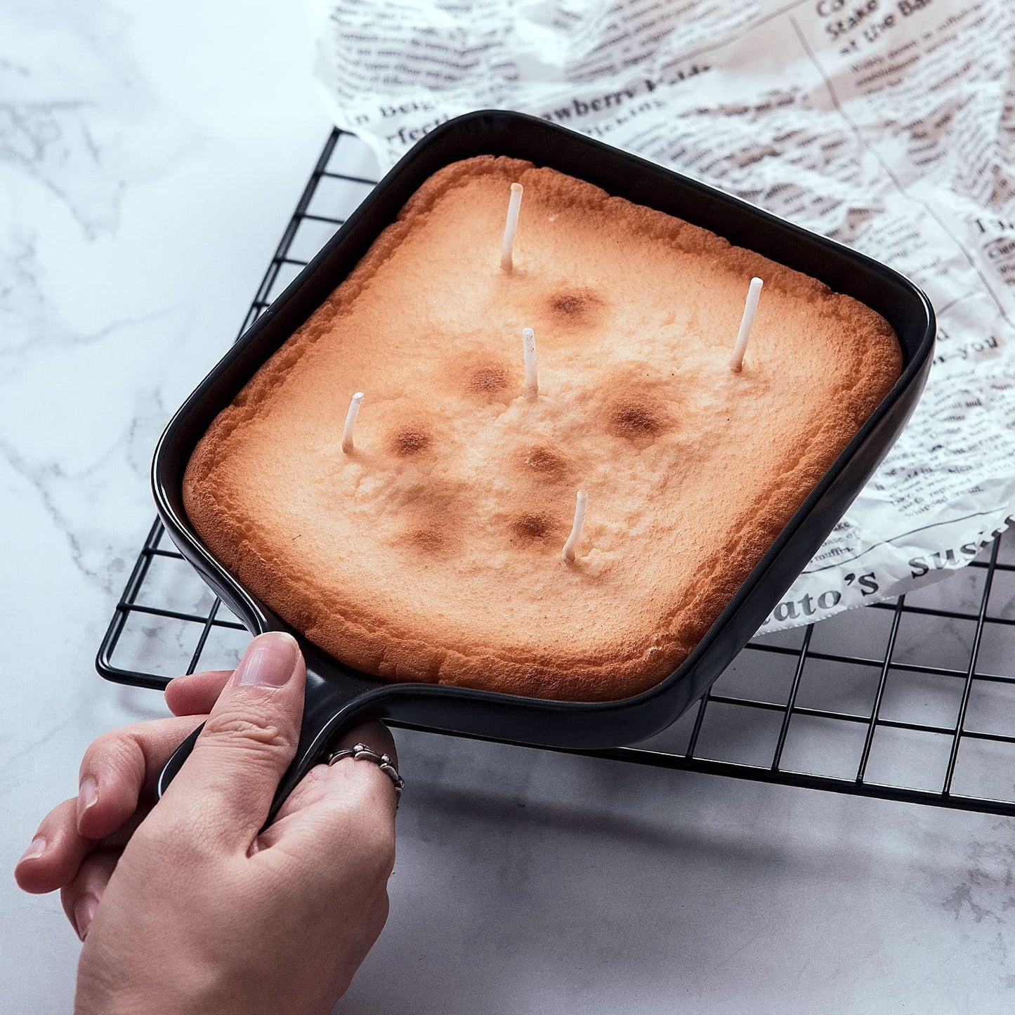 Skillet Cookie with Chocolate and Marshmallow Realistic Food Vegetable Wax Candle
