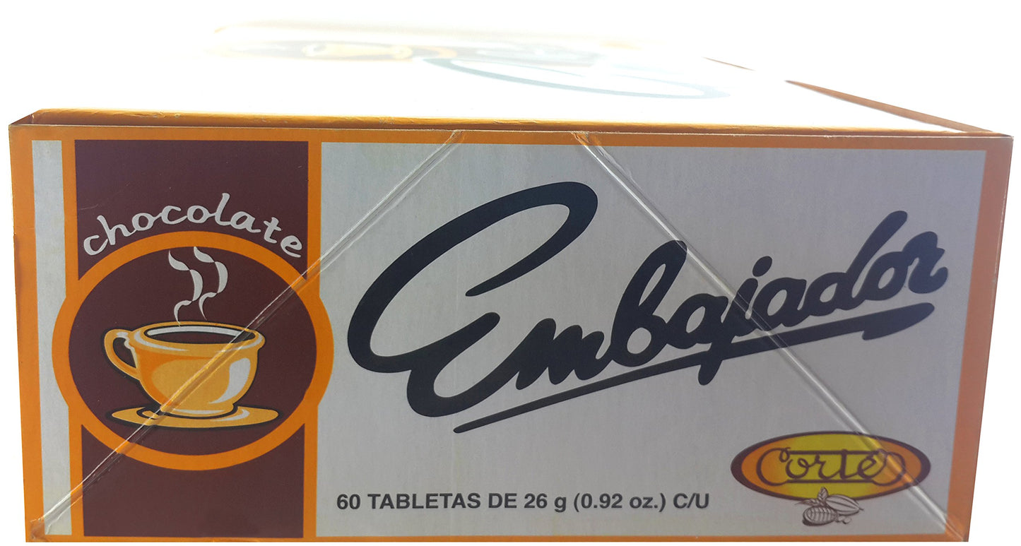 Sweet Dominican Chocolate Embajador Box of 60 Bars / Tablets