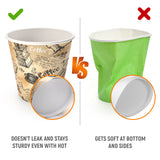 6 oz Paper Cups for Coffee and Tea - Decorated Office Disposable Water Paper Cups