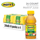 Mott's 100% Original Apple Juice, 8 Fl Oz Bottles, 24 Count (4 Packs Of 6), 2 Servings Of Fruit, 100% Fruit Juice, Gluten-free, Caffeine-free, Kosher