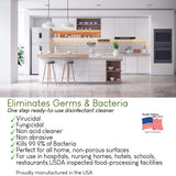 Theochem Nutra-Max Hospital Grade Disinfectant, EPA List N & G, Kills 99.9% Viruses & Bacteria, 1:32 Concentrate Makes 32 Gallons, Commercial
