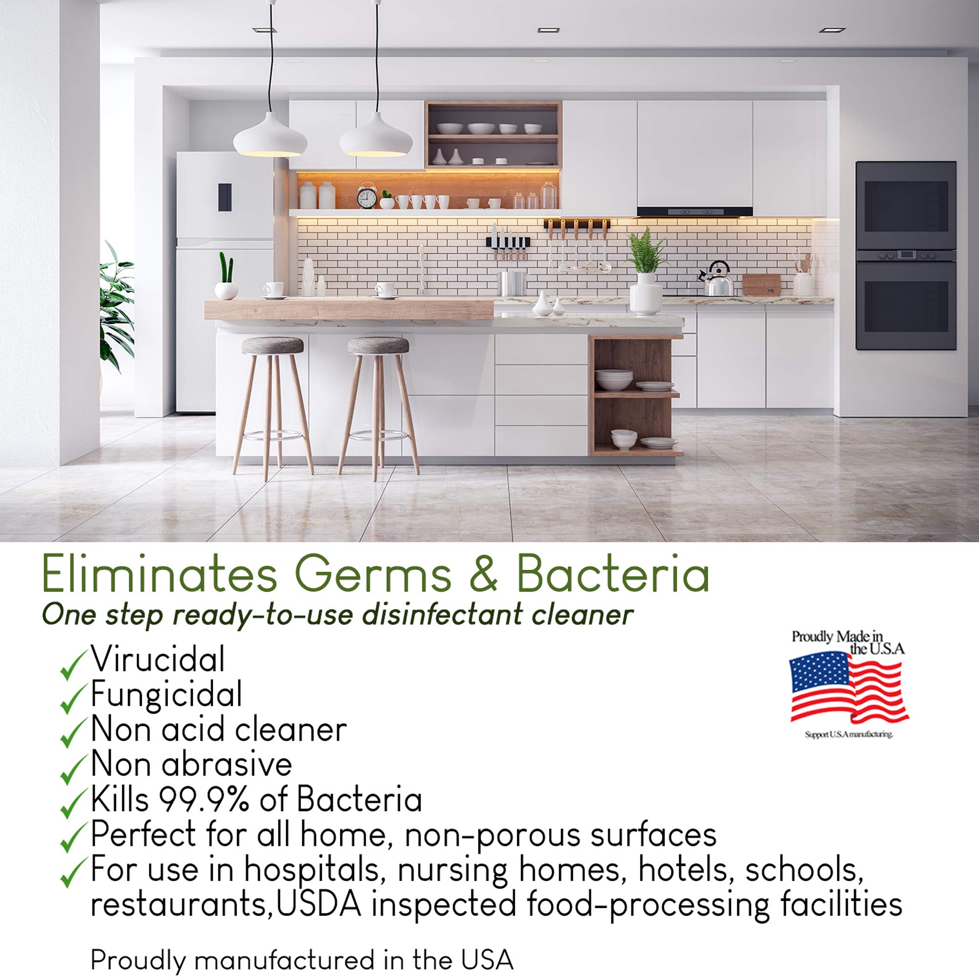 Theochem In-Cide Disinfectant Spray - Kills 99.9% of Germs, Mold, Mildew and MRSA - Multi-Surface Cleaner for Home, School & Hospital - Lavender Scent