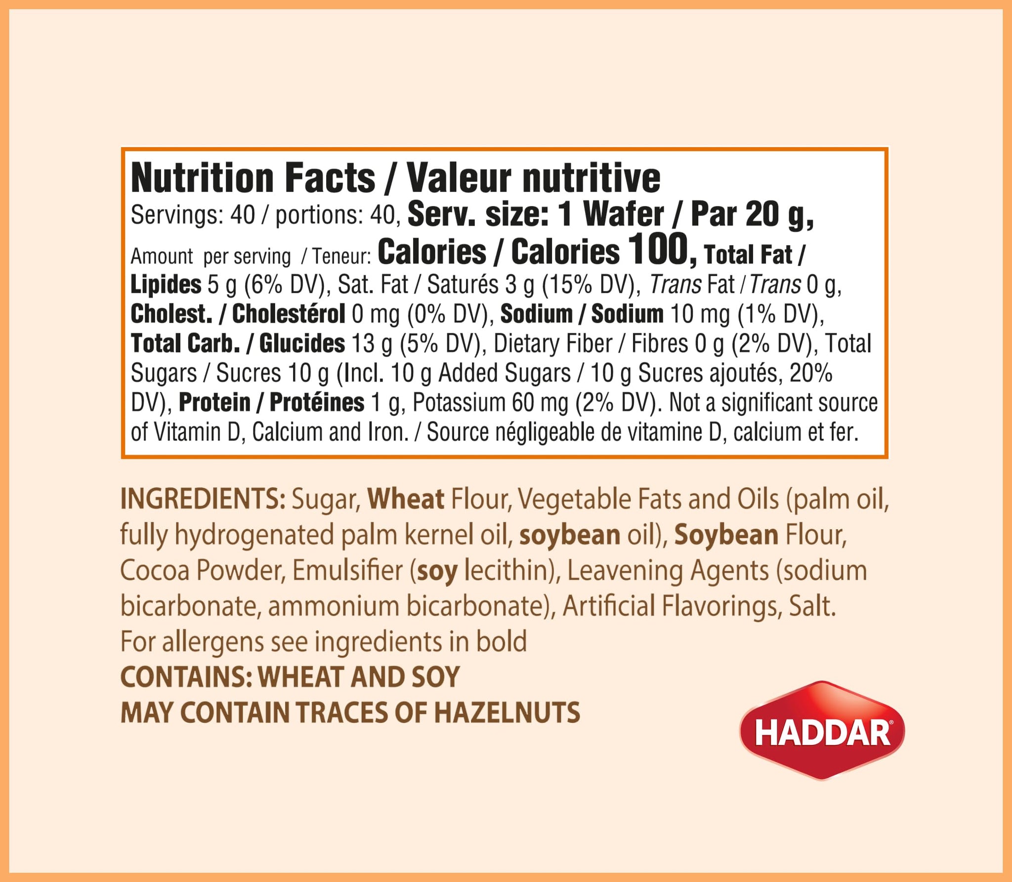 Haddar (40 Pack) Individually Wrapped Dairy Free Chocolate Coated Wafers | Kosher | Lunch Box Friendly | Heavenly Wafer Cookies!