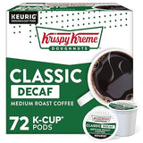 Krispy Kreme Classic Decaf, Single-Serve Keurig K-Cup Pods, Medium Roast Coffee Pods, 72 Count