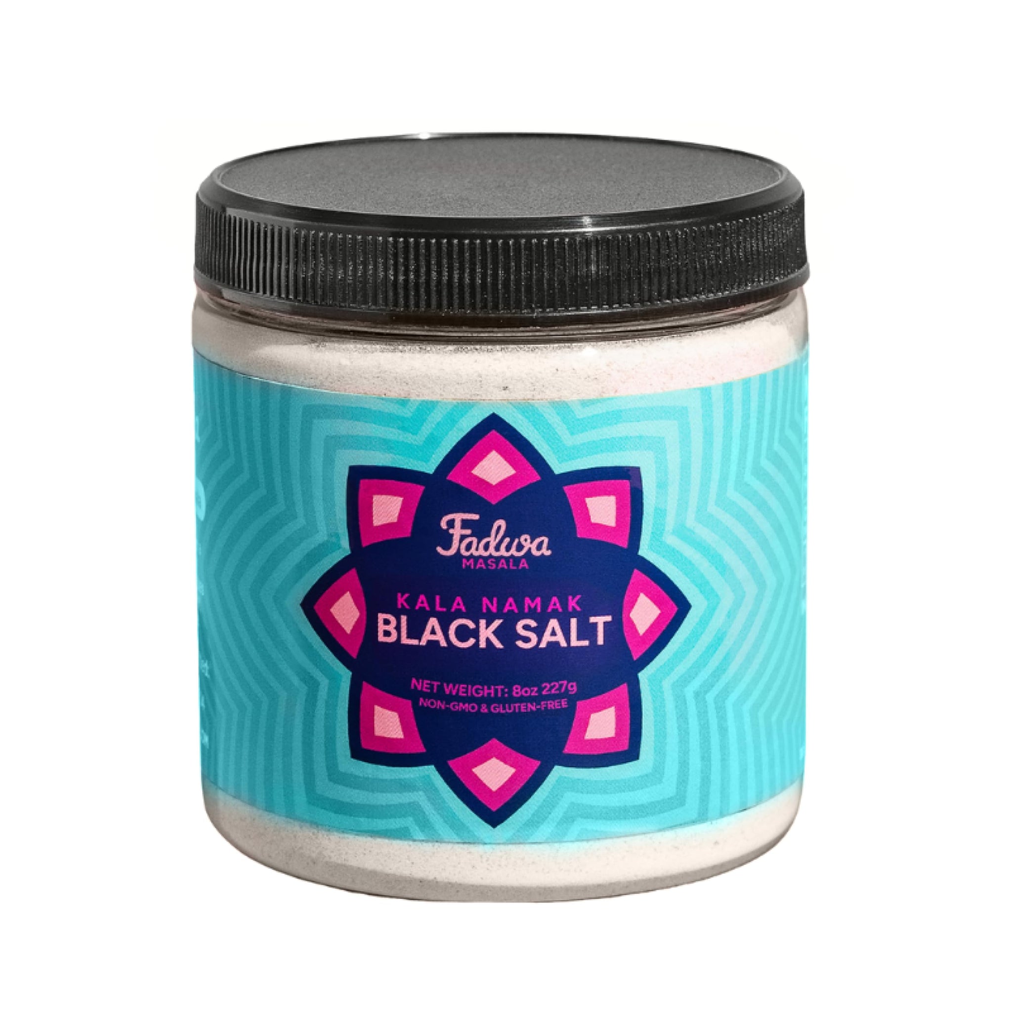 Fadwa Masala Black Salt Kala Namak - 8 oz Jar, Authentic Desi Spices for Pakistani & Indian Cooking - No Artificial Ingredients - Gluten Free