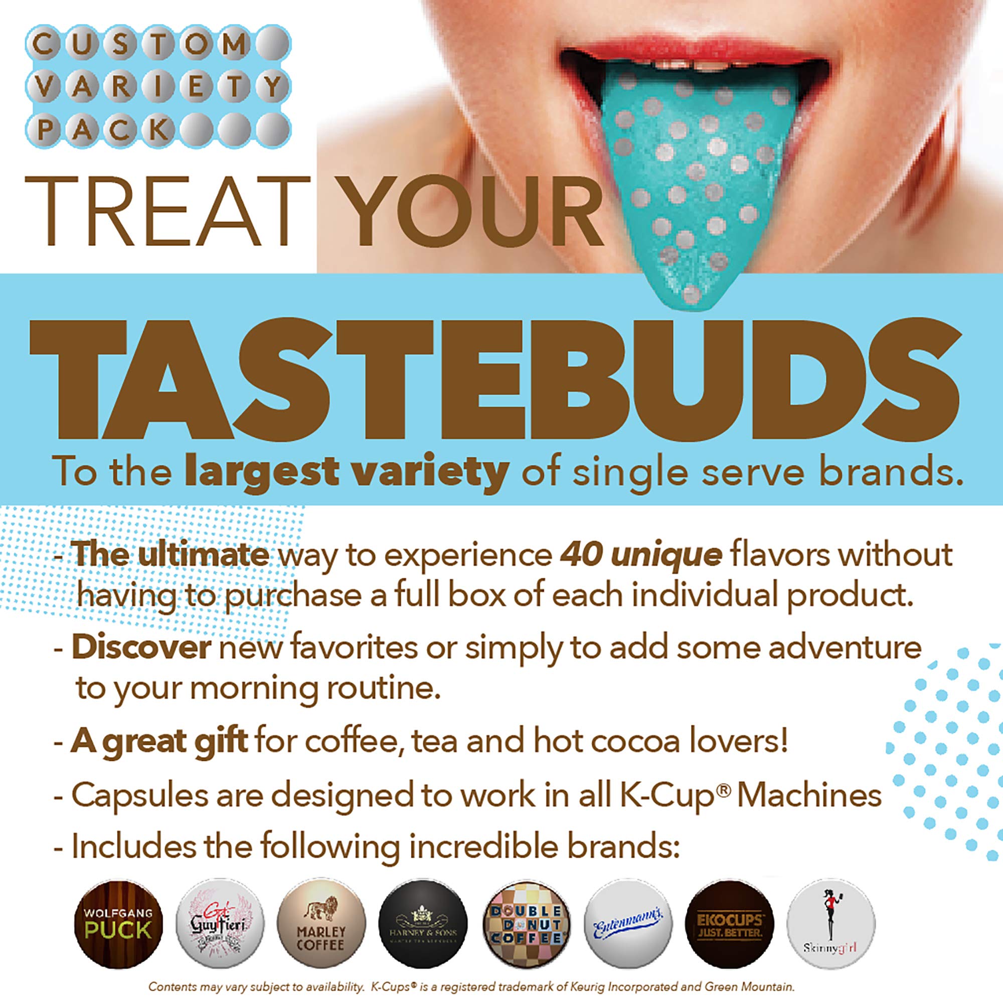 Decaf Coffee Pods Variety Pack Sampler, Assorted Unflavored & Flavored Coffee Pods Compatible with Keurig K Cups Brewers, Decaffeinated Coffee
