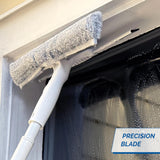 Unger 12” Outdoor Window Scrubber and Squeegee Kit with 5’ Telescopic Pole for High Access, Cleaning Supplies for Mirrors and Glass Surfaces, Machine