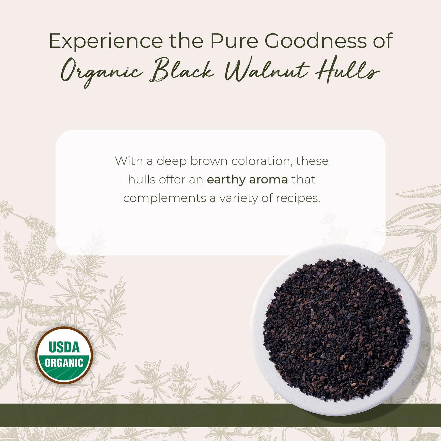 Starwest Botanicals Organic Black Walnut Hull - Cut & Sifted, Use for Tea & Baking, Certified Kosher, Non-GMO - Bulk 1 lb Bag