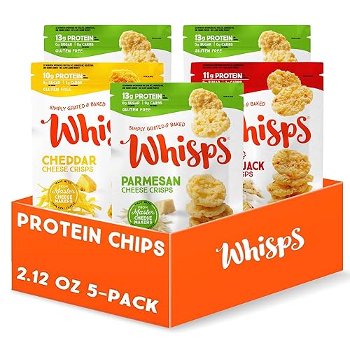 Whisps Cheese Crisps Variety Pack | Protein Chips | Healthy Snacks | Protein Snacks, Gluten Free, High Protein, Low Carb Keto Food | Parmesan